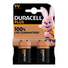 Duracell Plus Power +100% 9V Batteries (2pcs)