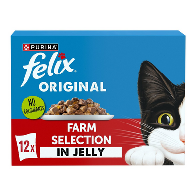 Felix Original Farm Selection in Jelly Wet Cat Food (12 x 85g)