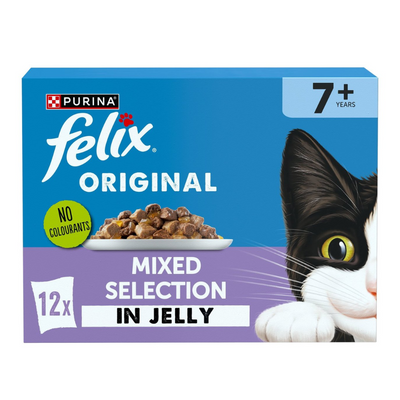Felix Original Senior 7+ Mixed Selection in Jelly Wet Cat Food (12 x 85g)