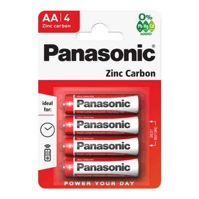 Panasonic Zinc Carbon Batteries AA Size (4pcs)