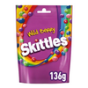 Skittles Vegan Chewy Sweets Wild Berry Fruit Flavoured Pouch Bag (136g)