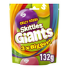 Skittles Giants Vegan Chewy Sour Sweets Fruit Flavoured Pouch Bag (132g)