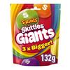 Skittles Giants Vegan Chewy Sweets Fruit Flavoured Pouch Bag (132g)