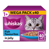 Whiskas Adult 1+ Fish Favourites in Jelly Pouches (40 x 85g)